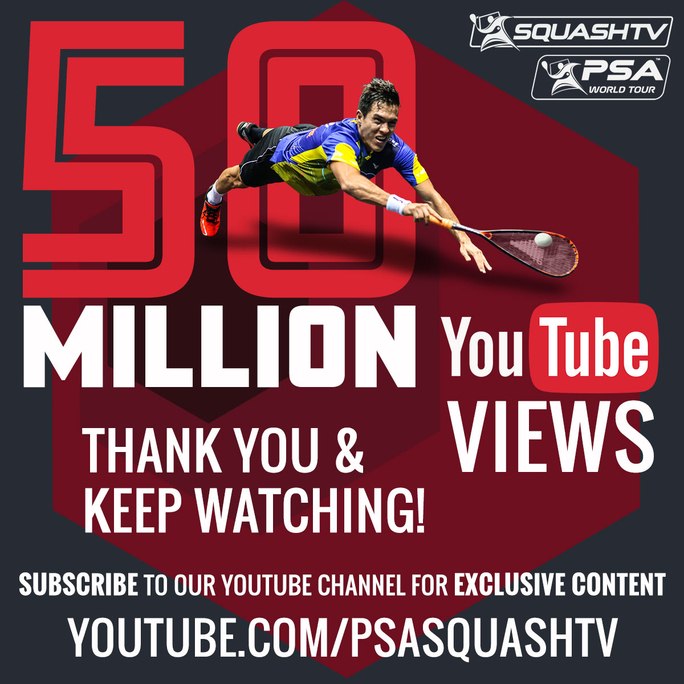 PSA SQUASHTV Reaches 50 Million Views on YouTube PSA World Tour