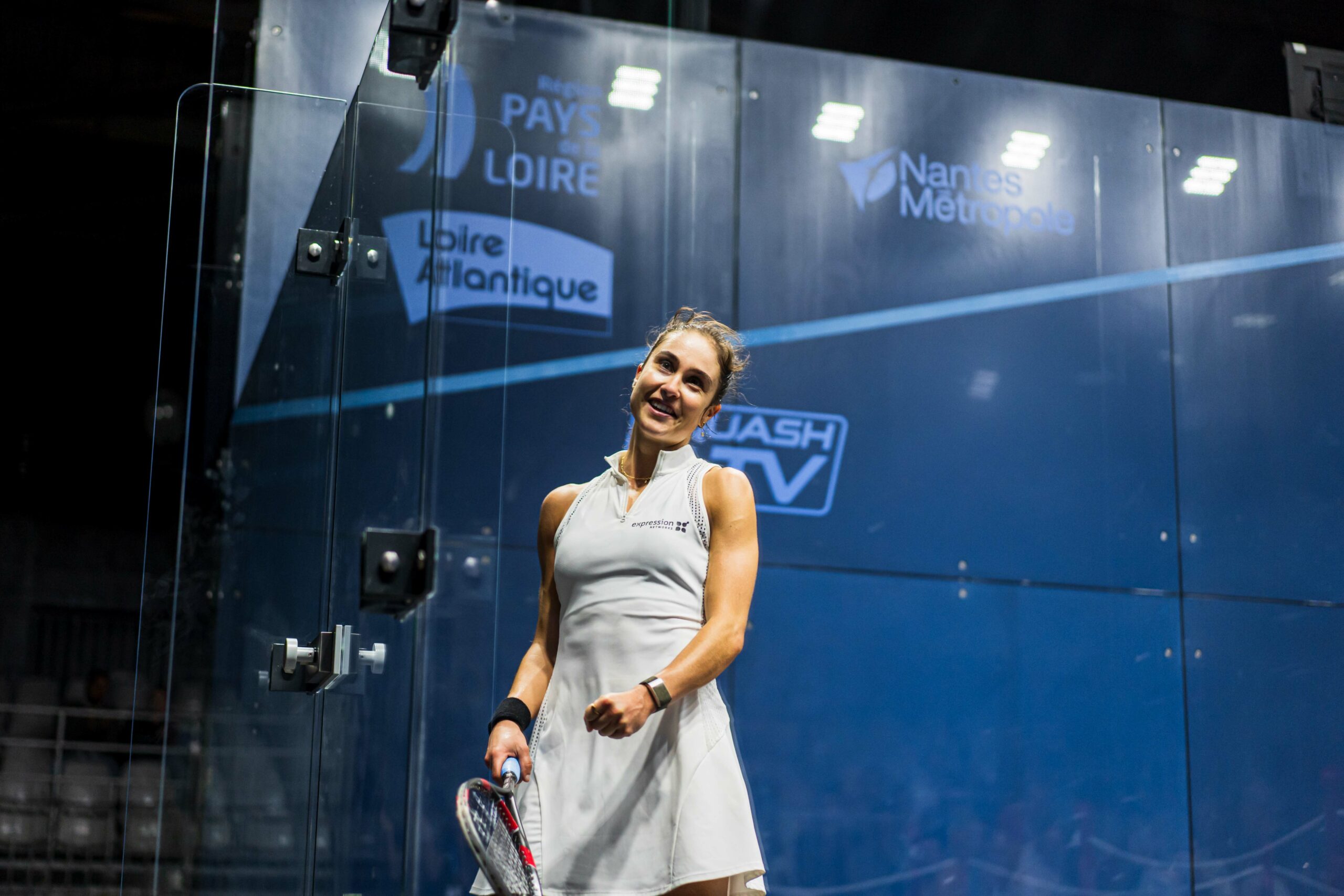 Nele Gilis after her win against Tesni Evans in the semi-finals of the Open de France de Squash