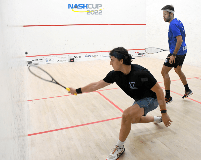 Nick Sachvie on court with Diego Gobbi