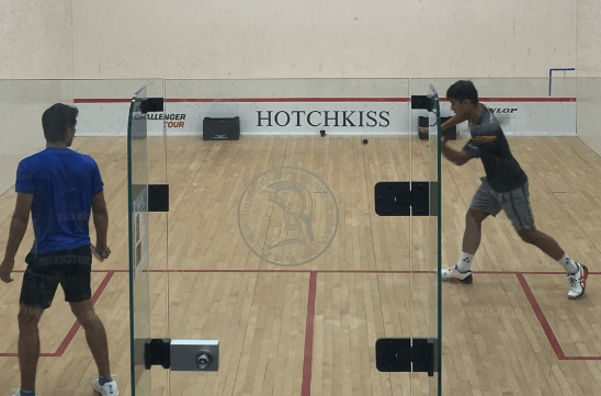 Sanjay Jeeva in action against Abhishek Agarwal