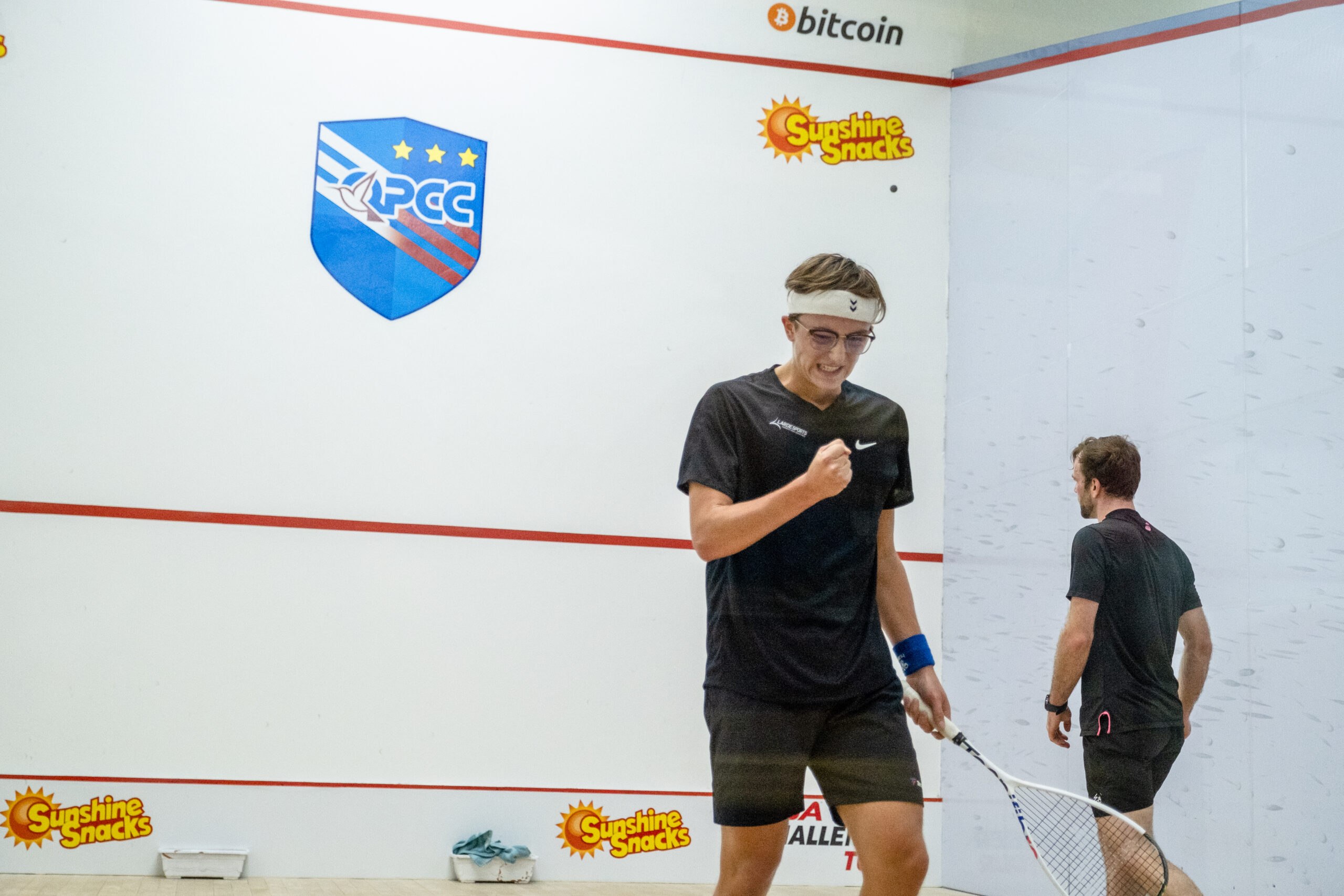 Maceo Levy celebrates his quarter final win in Port of Spain