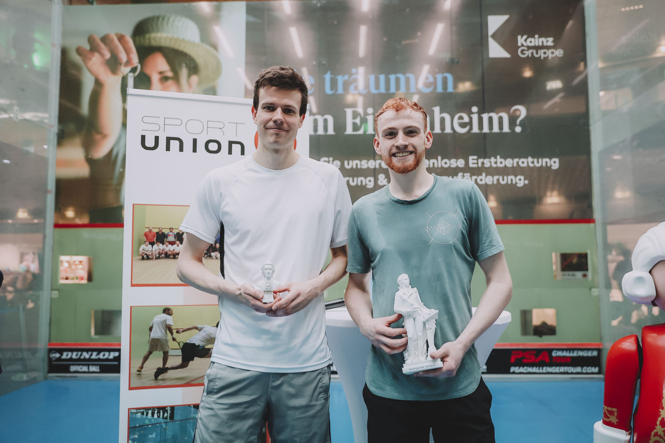 Simon Herbert (right) and Robin Gadola (left) at the prizegiving ceremony for the Mozart Open
