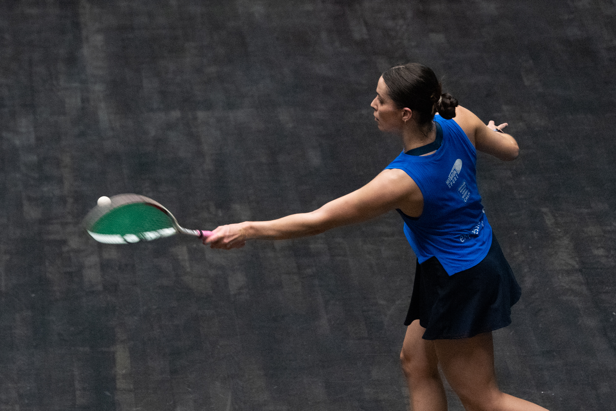 Jasmine Hutton in action at the Cannon Kirk GillenMarkets Irish Squash Open