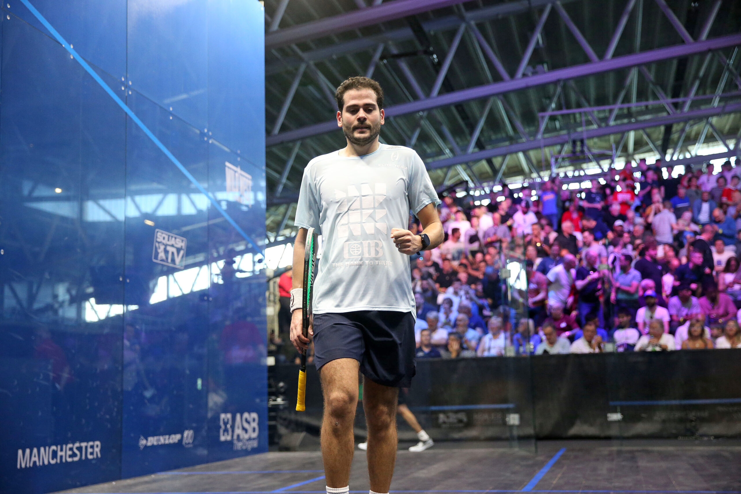 Karim Abdel Gawad celebrates his semi-final win in Manchester