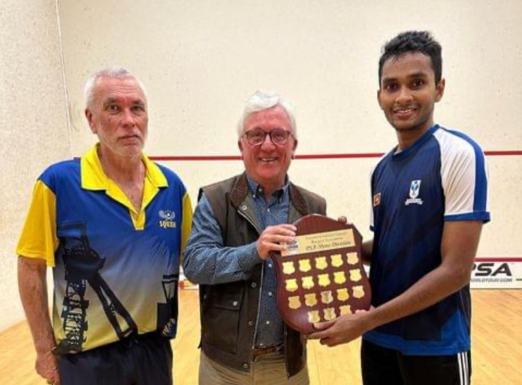 Ravindu Laksiri (right) with the City of Kalgoorlie Open trophy